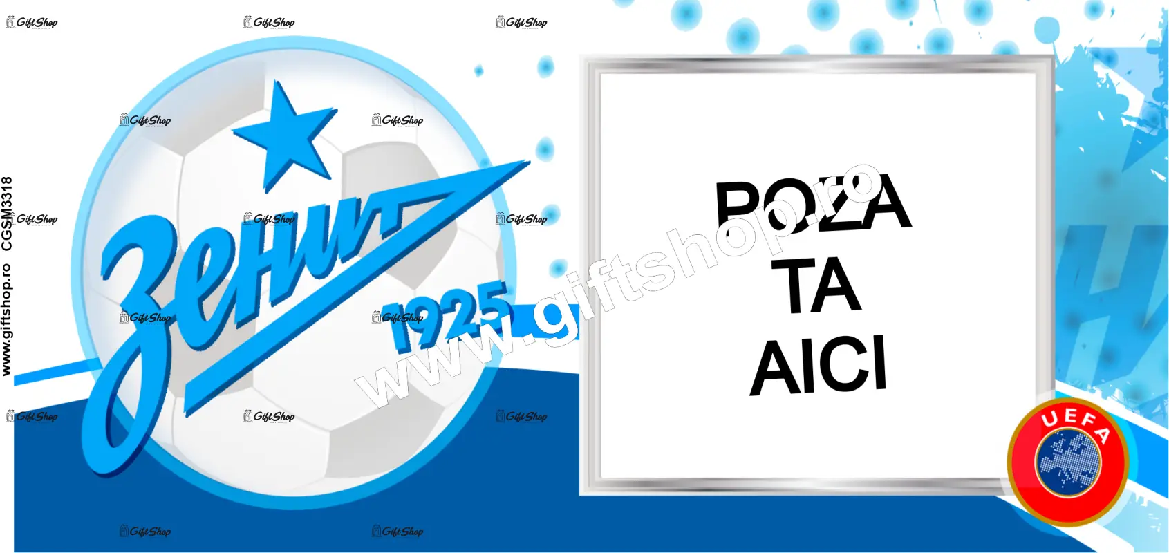 Fc zenit saint petersburg, cana personalizata cu poza, model 3318
